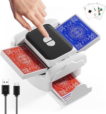 Kartenmischmaschine Elektrisch 1-2 Decks Shufflemaschine für Poker UNO Blackjack