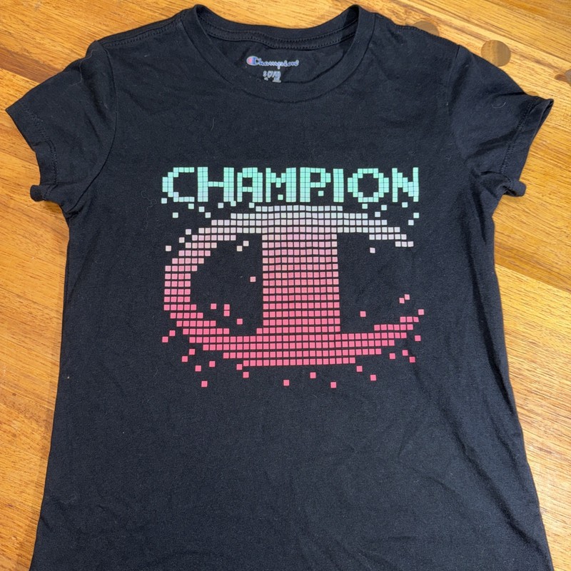 Girls CHAMPION Black Shirt 7/8 
