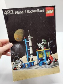 Lego Classic Space 483 Alpha 1 Rocket Base - 100% Complete w/ Manual & Minifigs