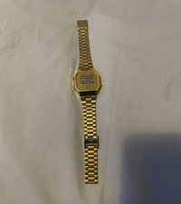 Casio A168 Gold Digital Quartz Wristwatch Alarm Chronograph Illuminator