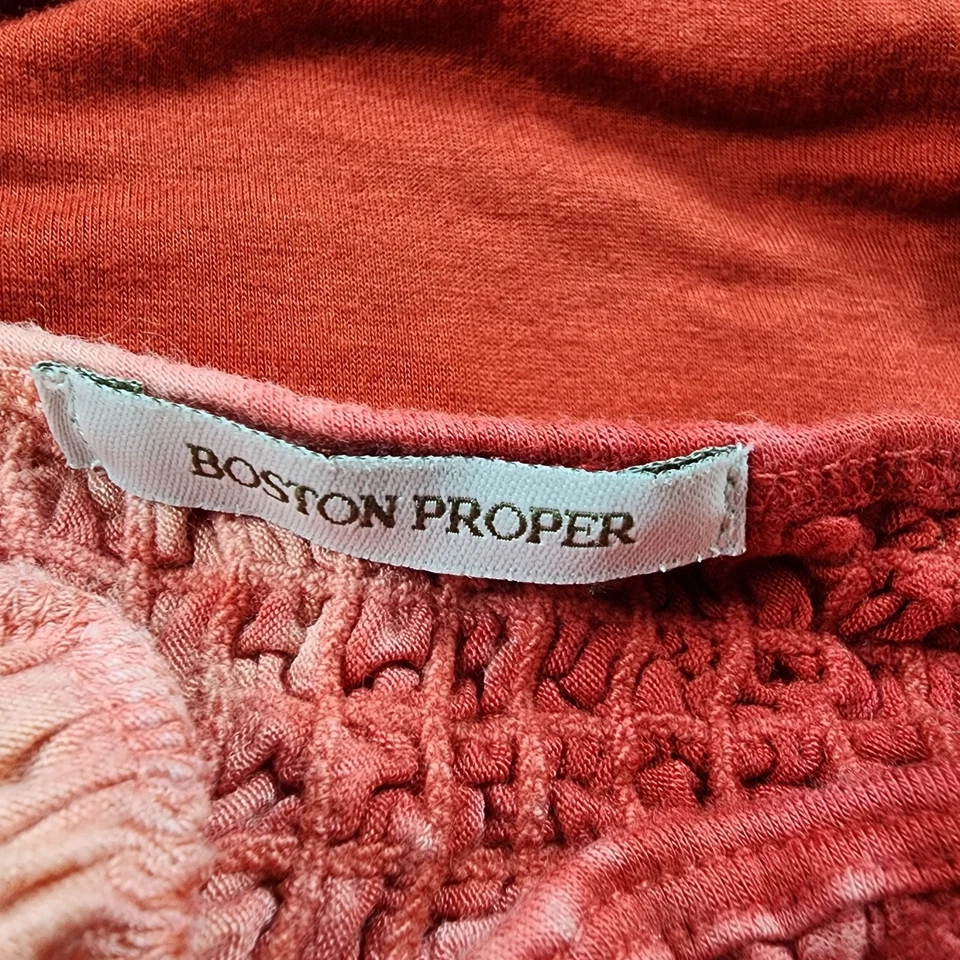 Maxi Vestido Boston Proper M Rojo Playa Piscina Encubrimiento Boho Resort Hecho en EE. UU. Foto 4 de 4