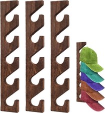 3PCS Wall Mounted Hat Rack for Baseball Caps - Vertical Organizer Brown-3pack