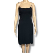 Vintage Studio Y Womens Sheath Dress Sleeveless Jeweled Straps Black Y2K Small