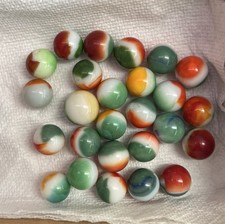 Vintage Mixed Lot Marbles Vitro Agate Marble Marble Mint Red Orange Patch Swirl