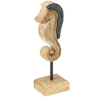 Seepferdchen Deko Mangoholz Maritim 20Cm Mit Perlen