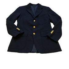 Polo Ralph Lauren Vintage Blazer Boys 16R Navy Gold Button Preppy Made in USA