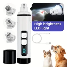 Electric Dog Nail Grinder Portable Pet Cat Trimmer Files Grooming Clipper Cutter