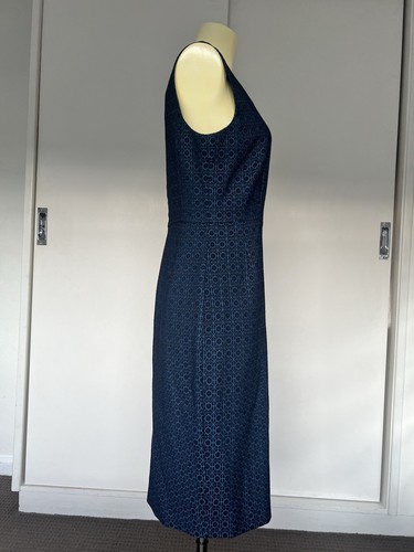 Anna Thomas Dress 8 Navy Blue Pencil Sleeveless Work Office corporate Rrp $898 - Picture 6 of 16