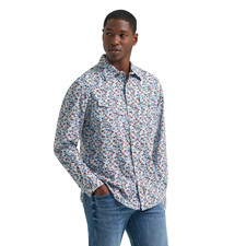 Wrangler Men's Retro Premium Blue Modern Fit Snap Shirt 112374953