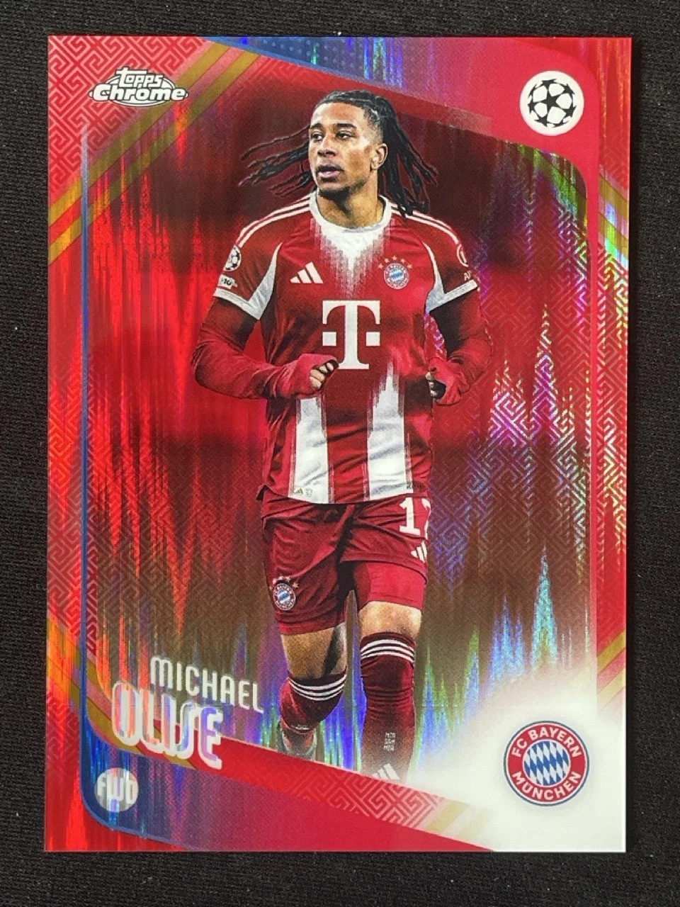2025-26 Chrome UCC Hongbao Red Michael Olise #4 Refractor
