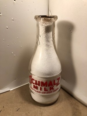 Schmalz dairy quart milk bottle, Plainfield, New Jersey, N.J. RARE