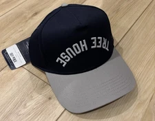 Tree House Brewing Company Snap Back Baseball Cap Navy Blue Gray NWT Upside Down