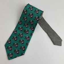 VTG Versace Classic V2 Silk LUXURY Neck Tie Green Teal Geometric MADE IN ITALY