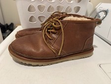 Botas Chelsea UGG de Cuero Neumel para Hombre Marrón con Forro de Lana Talla 11