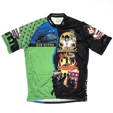 Vtg Louis Garneau Big River Tour Memphis Elvis 3/4 Zip Cycling Jersey USA Made L