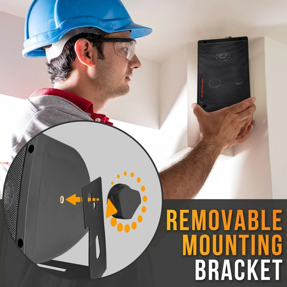 PYRAMID 300W 3-Way Car Audio Mini Box Speakers Indoor Stereo System (Pair) 2060 - Image 3 of 4