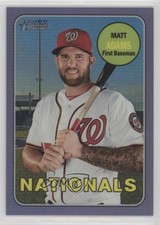 2018 Topps Heritage High Number Hot Box Chrome Purple Refractor Matt Adams fm0