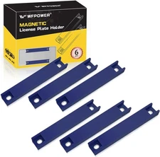 6 Pack Magnetic License Plate Holder, Blue Temp Tag Holder for Car Dealer Licens