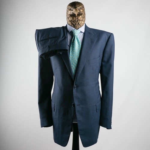 Great $3850 Corneliani Wool Super 110'S CHECK Suit Blue 48US/58IT SHORT - Picture 2 of 23