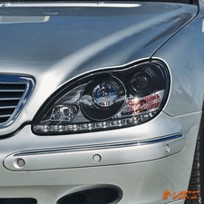 Black LED DRL Projector Head lights for Mercedes-Benz S-Class W220 1998-2005