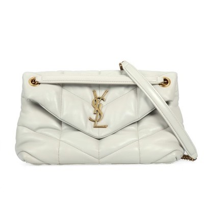 Pre-verified by eBay  Saint Laurent White Calfskin Crossbody Bag 30524053