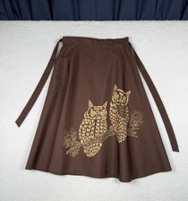 Vintage 70s OWL Skirt Brown Women's OSFA - Hap Hazard - READ