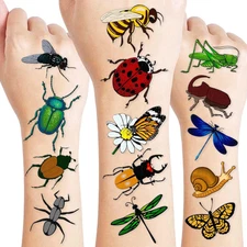 96PCS Bug Temporary Tattoos Pre Cut – Cute Bug Stickers for Kids Toddlers, Ladyb