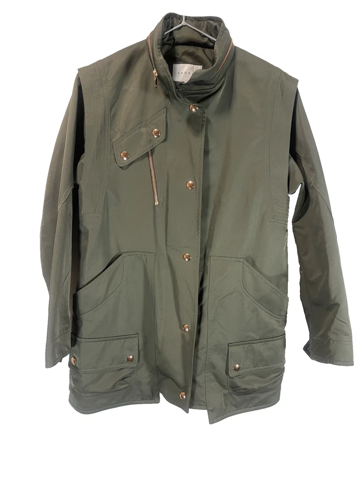 Abrigo Sandro Paris Mujer Otoño/Primavera Verde Talla 36 (S) Nuevo sin Etiquetas Foto 2 de 4