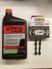 Stan’s Race Tubeless Sealant bundle: Muc-off Tubeless Valves + Muc-off Rim Tape
