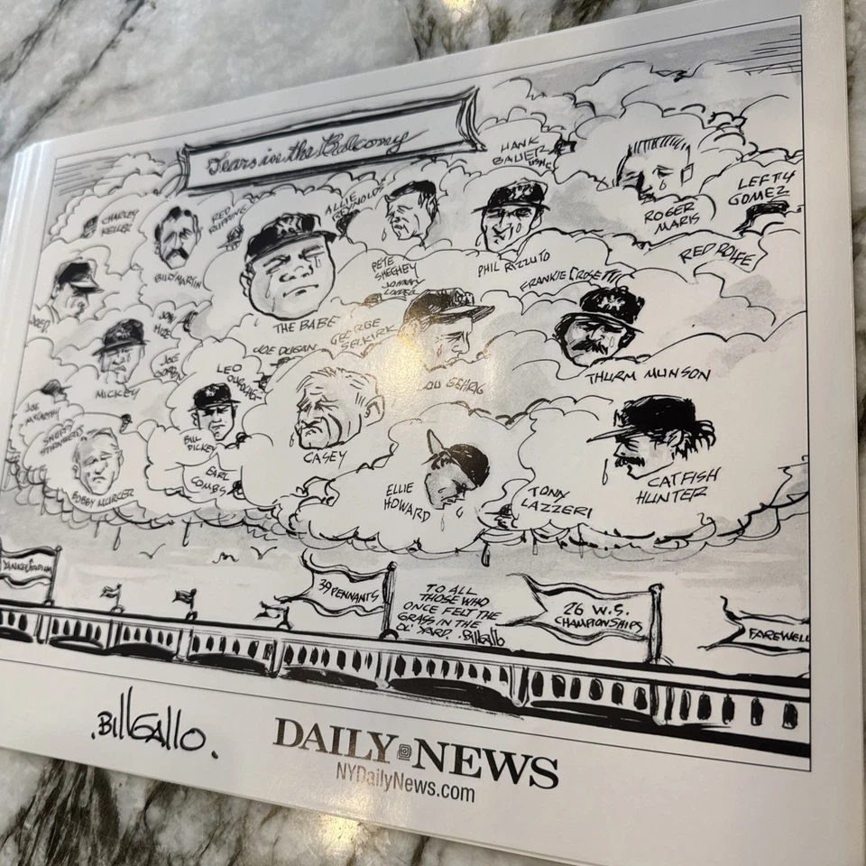 Impresión de Bill Gallo “Lágrimas en el balcón” – Leyendas de los Yankees de Nueva York – Raro Foto 3 de 4
