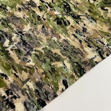 Moss Terrain B 13x60 LONG Vintage Chirimen Japanese Kimono Silk Fabric CK42
