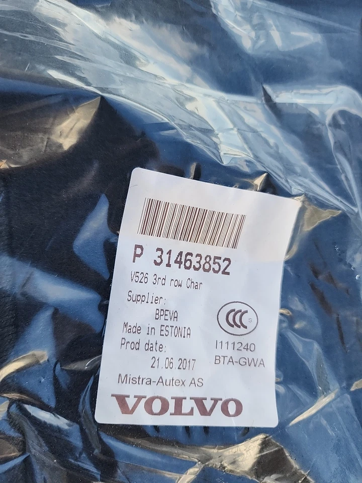 Tapete de assoalho 2016–2017 XC90 Volvo lacrado 3ª fileira 31463852 V526 - Imagem 3 de 4