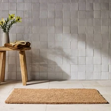 21"x34" Organic Melange Reversible Bath Rug Warm Brown - Casaluna