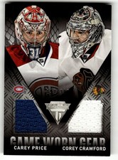 2013-14 Panini Titanium Game Worn Gear Dual Price - Crawford Rookie /300