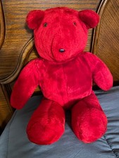 Vintage 19 " Red Teddy jointed Arms Legs Glass Eyes --EXCELLENT CONDITION