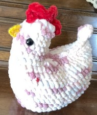 Handmade Crochet Medium Size Speckle Chicken Easter decor