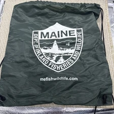 Maine Department Of Inland Fisheries And Wildlife Drawstring Bag green