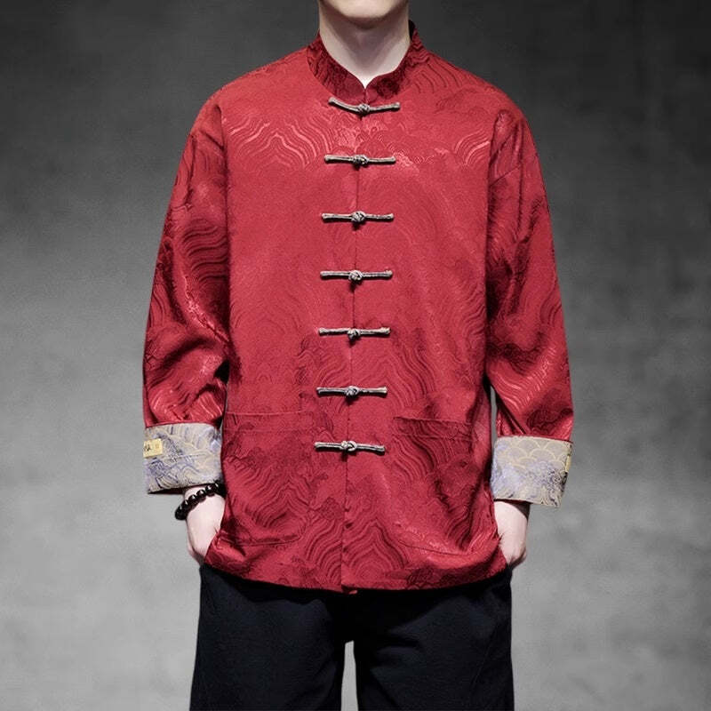 chinese dress shirt White Mandarin Collar Shirt
