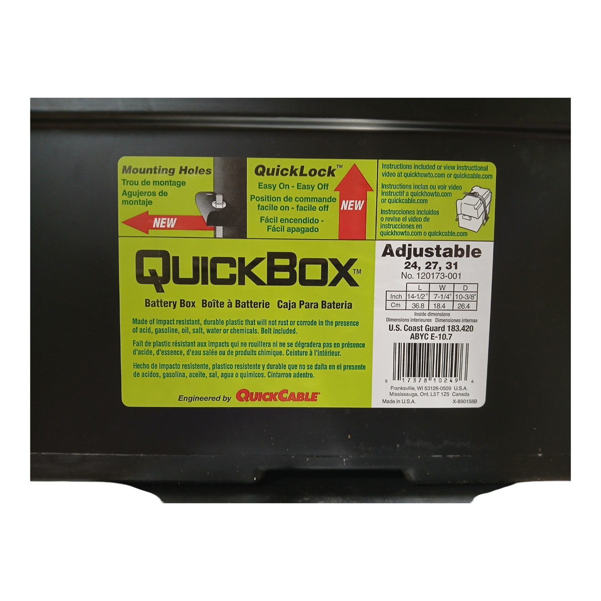 Quick Cable, Quick Box, 120173, Standard Battery Box | eBay