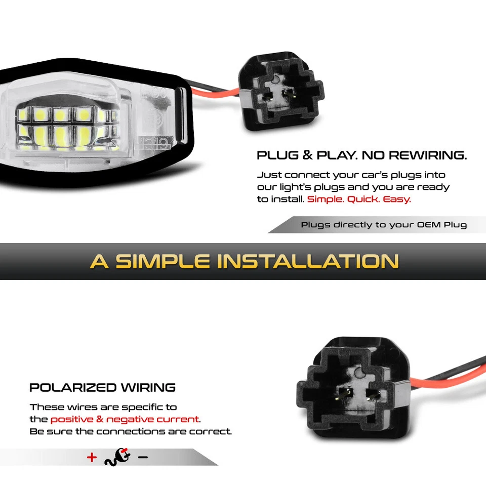 Светодиодный фонарь для номерного знака в комплекте для Honda Accord Civic Acura TSX TL ILX - Изображение 4 из 4
