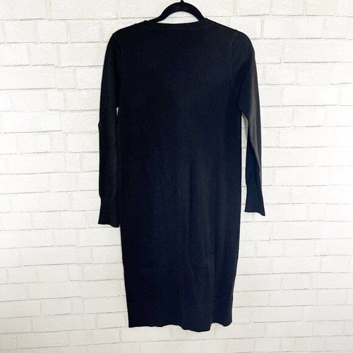 Modcloth Black Long Sleeve Button Front Long Dress/Cardigan Women's Size Small - Picture 2 of 5
