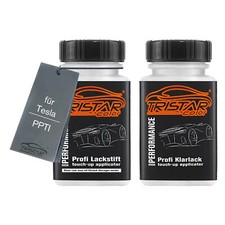 Autolack Lackstift Set für Tesla PPTI Titanium Metallic Basis Klarlack je 50ml