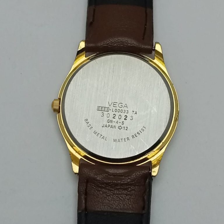 Vintage VEGA Junction Mens Watch 31mm Moon Phase Brown Leather Date New Battery Junction Club Vega Moon Phase Quartz (6885)-L00033 TA  main image 3