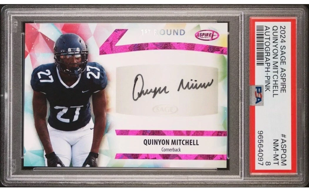 Quinyon Mitchell Sage Aspire Autographs #ASPQM Pink