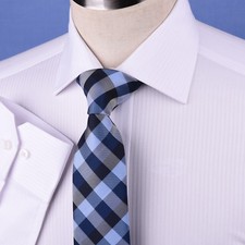 White Luxury Herringbone With Blue Inner Lining For Professional Dress Ego
