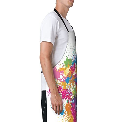 Painting Artist Apron with 2 Pockets Waterproof Colorful Art Aprons Gifts for - Bild 6 von 7