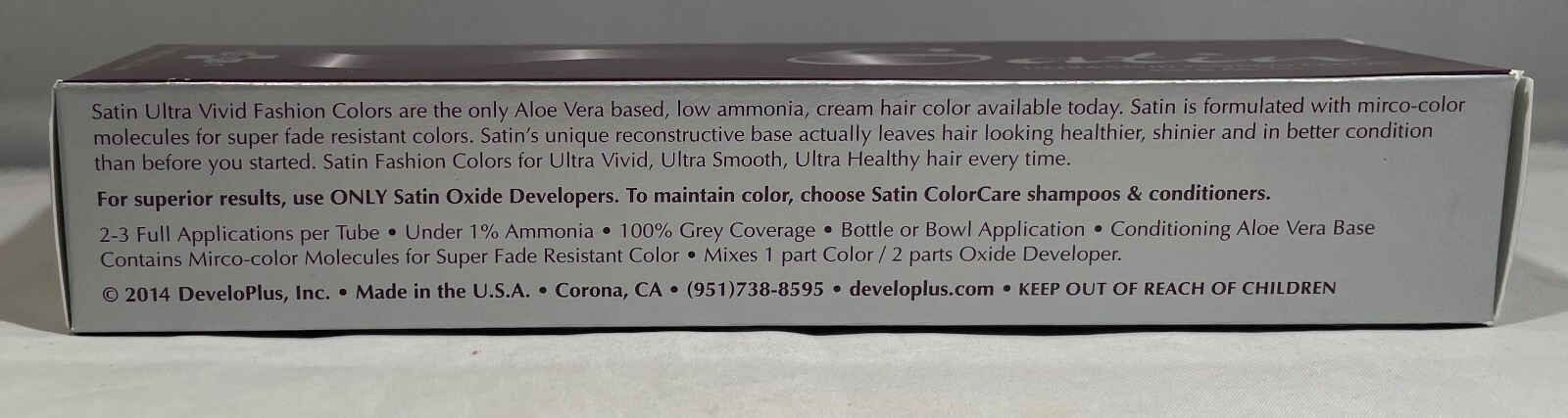 Developlus Satin Ultra Vivid Fashion Hair Color - Aloe Vera Based -CHOOSE COLOR!