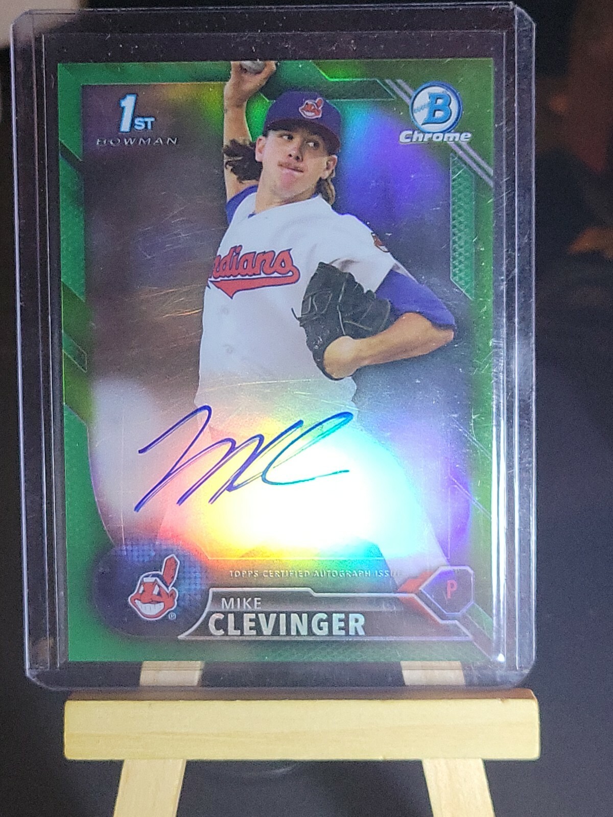 2016 Bowman Chrome Mike Clevinger First Bowman Green Auto /99