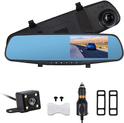 4,3'' HD 1080p Dual Objektiv Auto DVR Front- und Rückkamera Video Dashcam Recorder