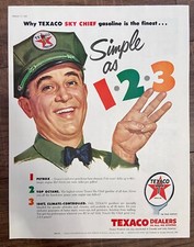 Original 1956 Texaco Ad: Sky Chief, Simple as 1, 2, 3